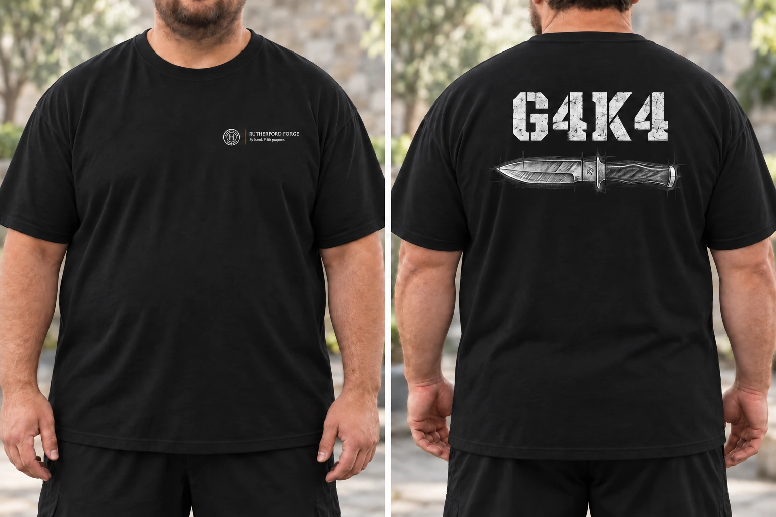 G4K4 Knife shirt, front and back
